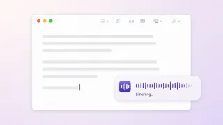 Murmur transcribing speech directly into a text field on macOS.